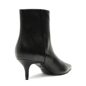 Mikki Mid Leather Bootie in Black