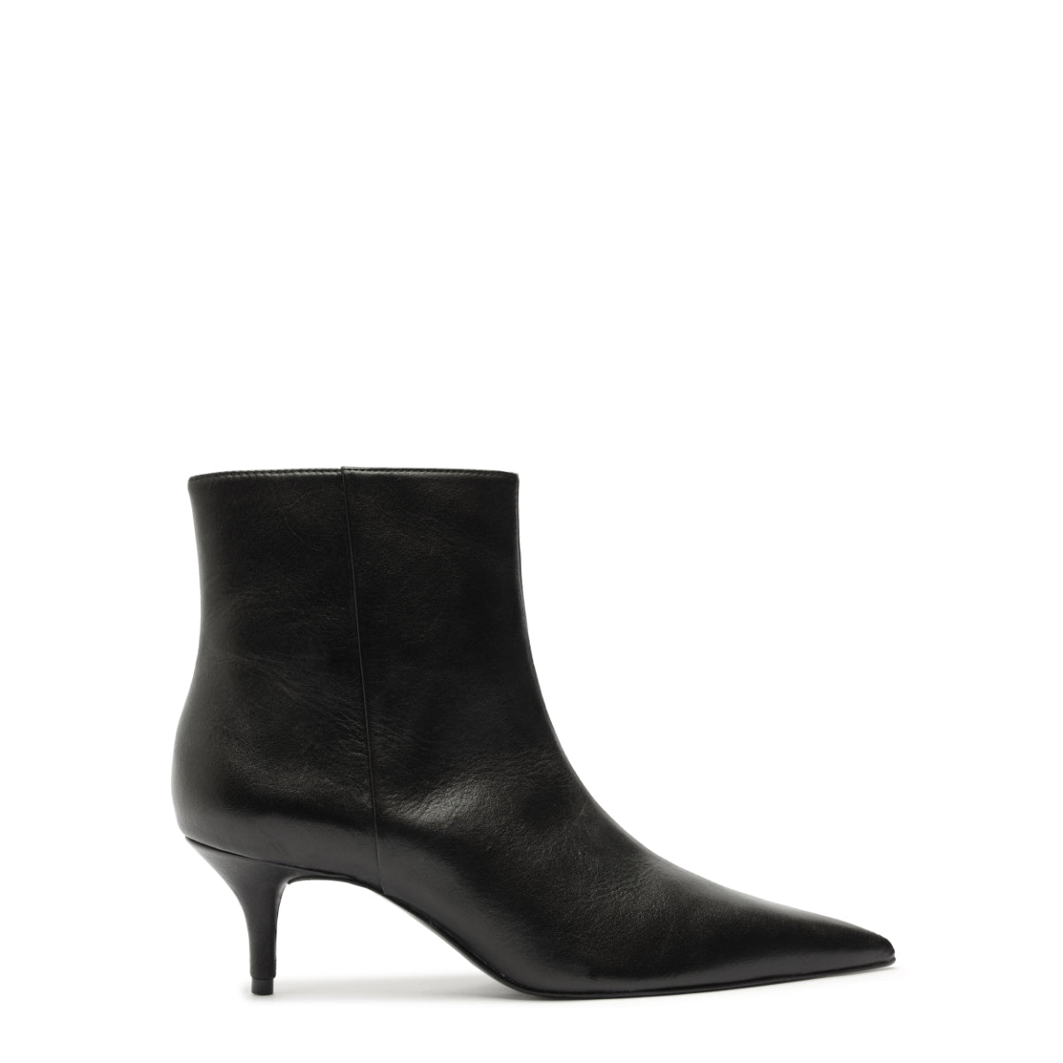 Mikki Mid Leather Bootie in Black