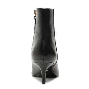 Mikki Mid Leather Bootie in Black