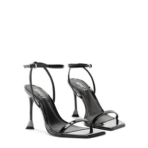 Joanna Patent Leather Sandal in Black