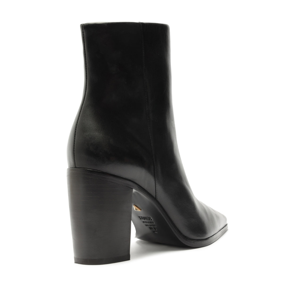 Mikki Block Leather Boot in Black