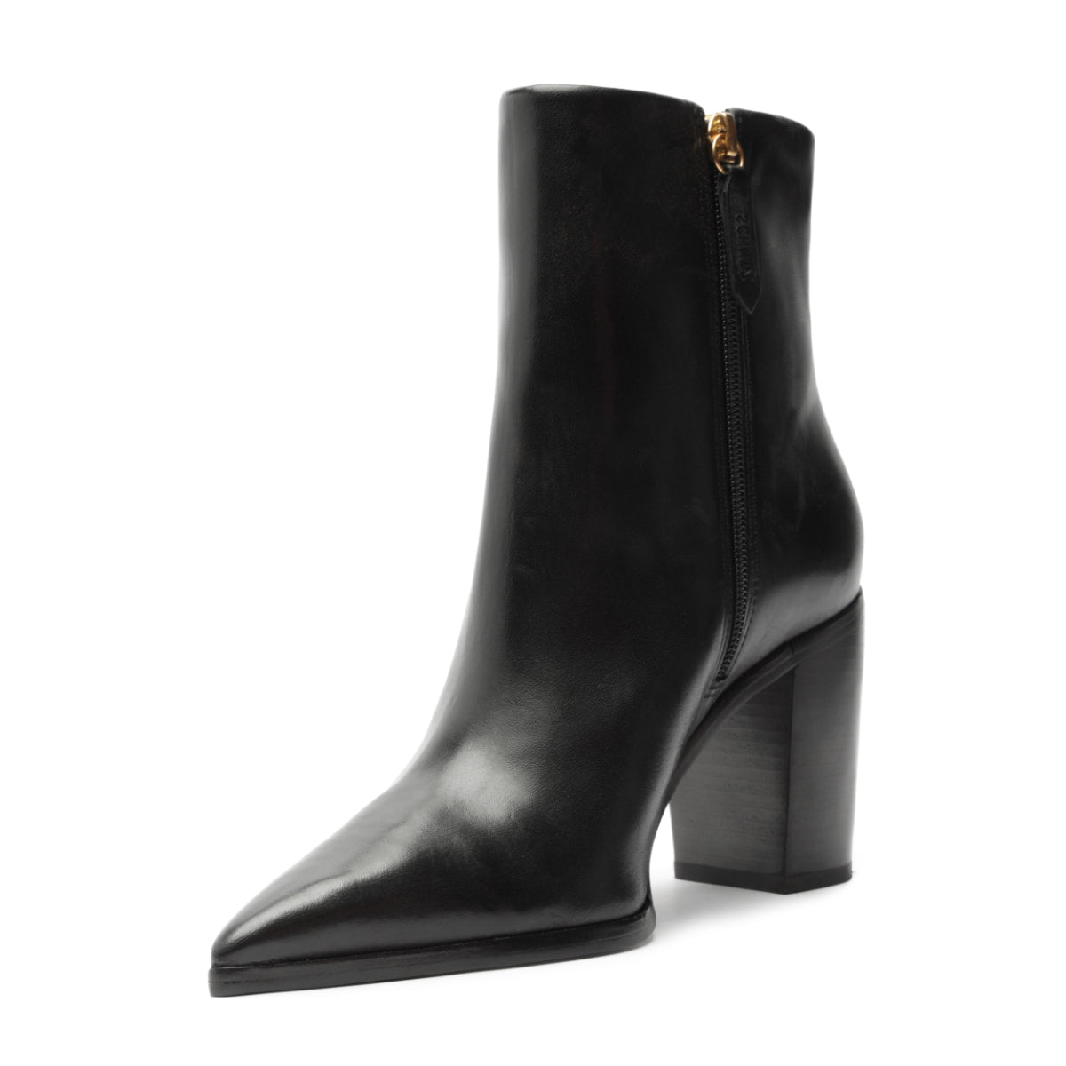 Mikki Block Leather Boot in Black