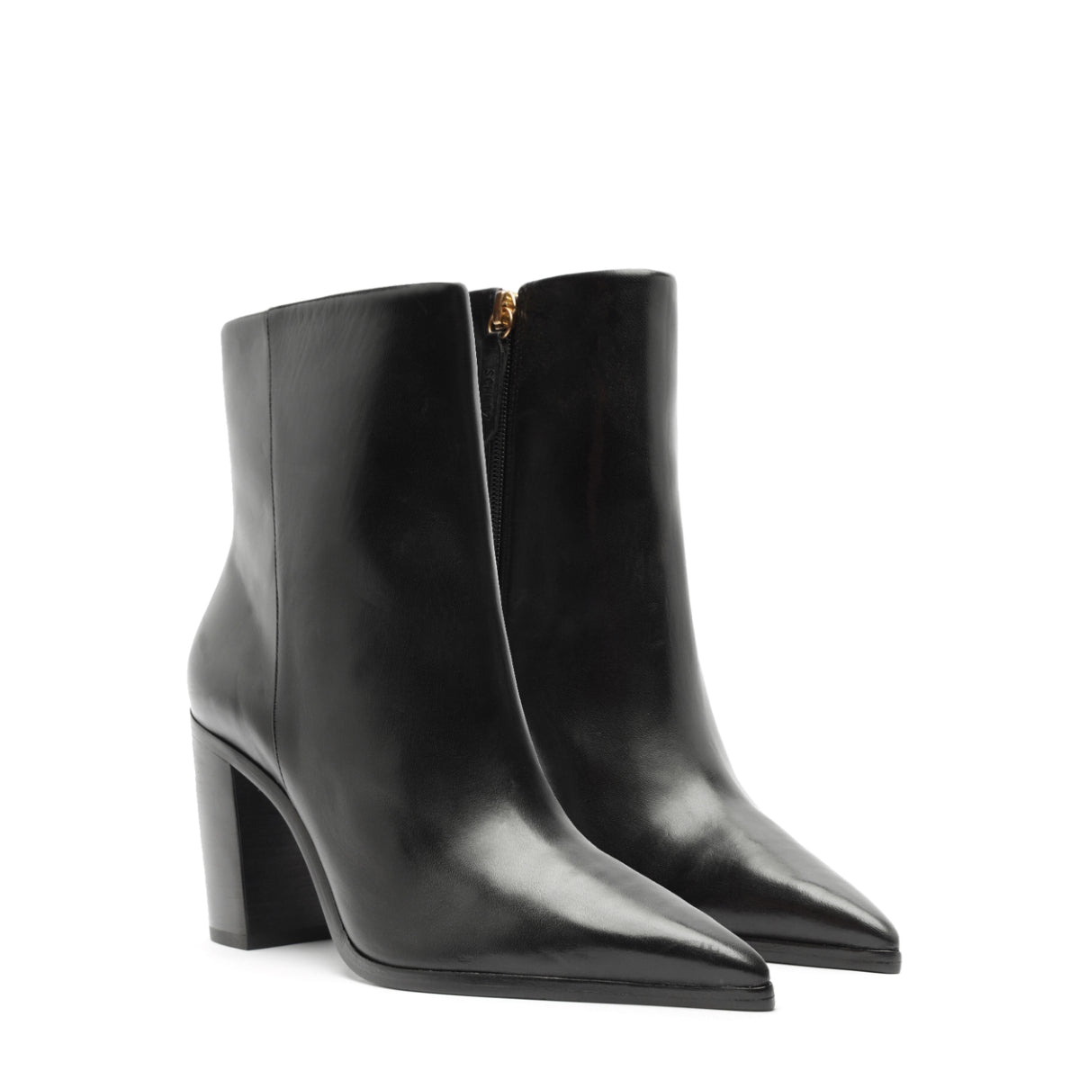 Mikki Block Leather Boot in Black