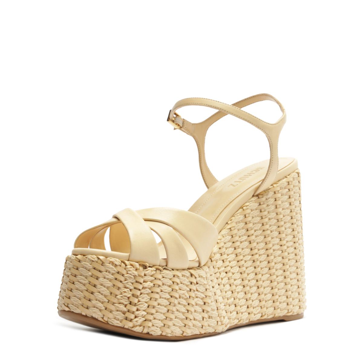 Keefa Platform Atanado Leather Sandal in Pearl