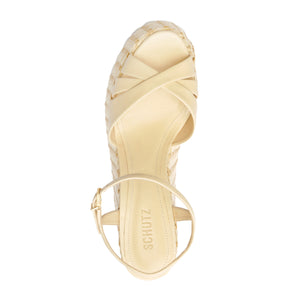 Keefa Platform Atanado Leather Sandal in Pearl