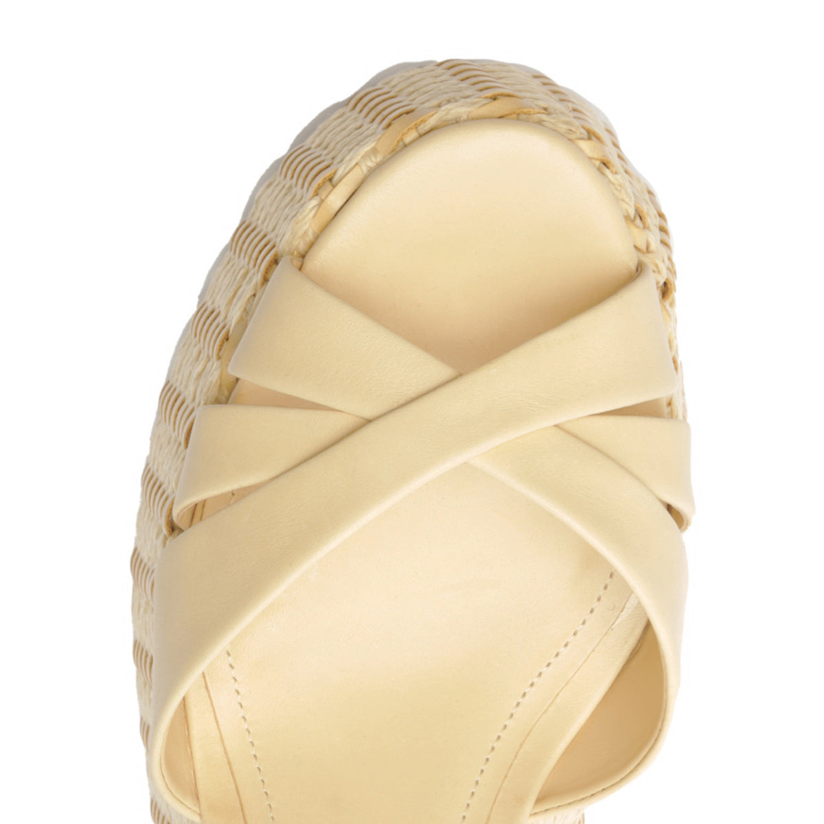 Keefa Platform Atanado Leather Sandal in Pearl