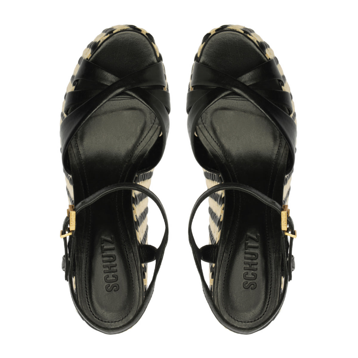 Keefa Platform Atanado Leather Sandal in Black