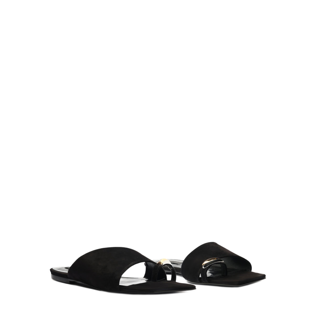 Jodie Nubuck Sandal in Black