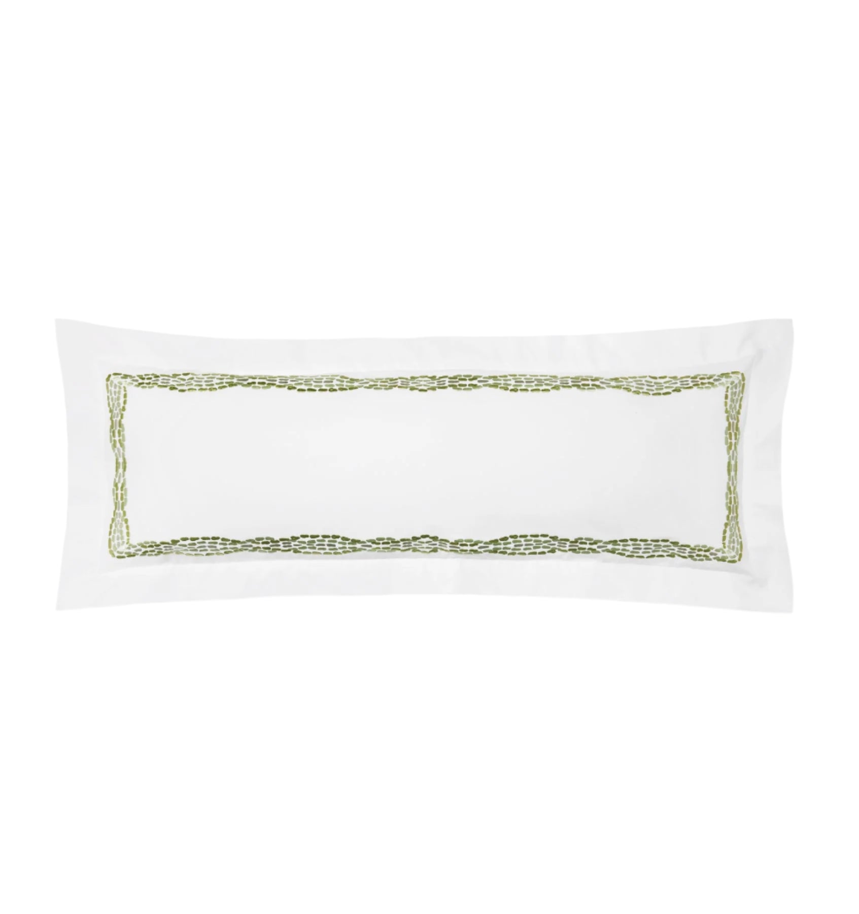 Cobblestones 12x36" Decorative Pillow in White & Green