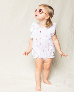 Baby's Twill Ruffled Romper in Bateau