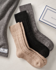 Women’s Cashmere Socks in Dark Grey