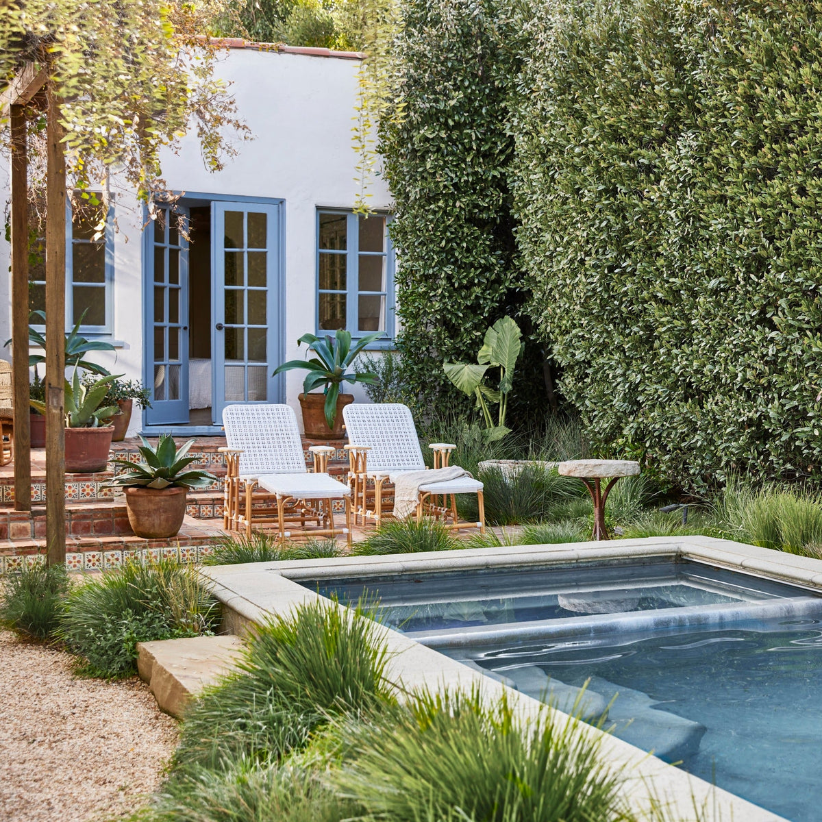 flore outdoor chaise lounge by pool