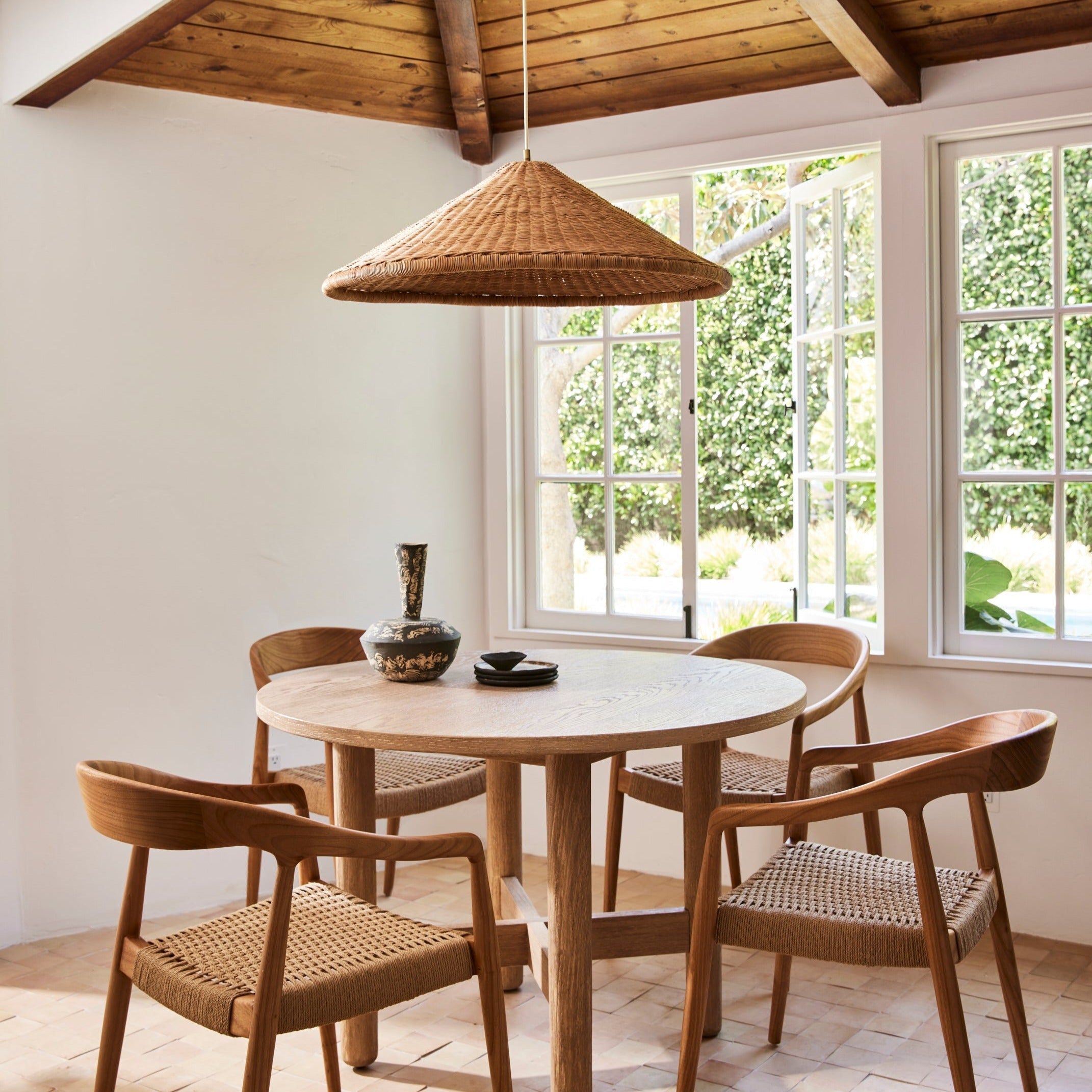 kasbah rattan pendant over table
