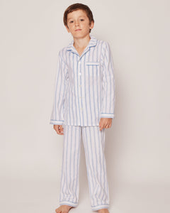 Kid’s Twill Pajama Set in Periwinkle Stripe