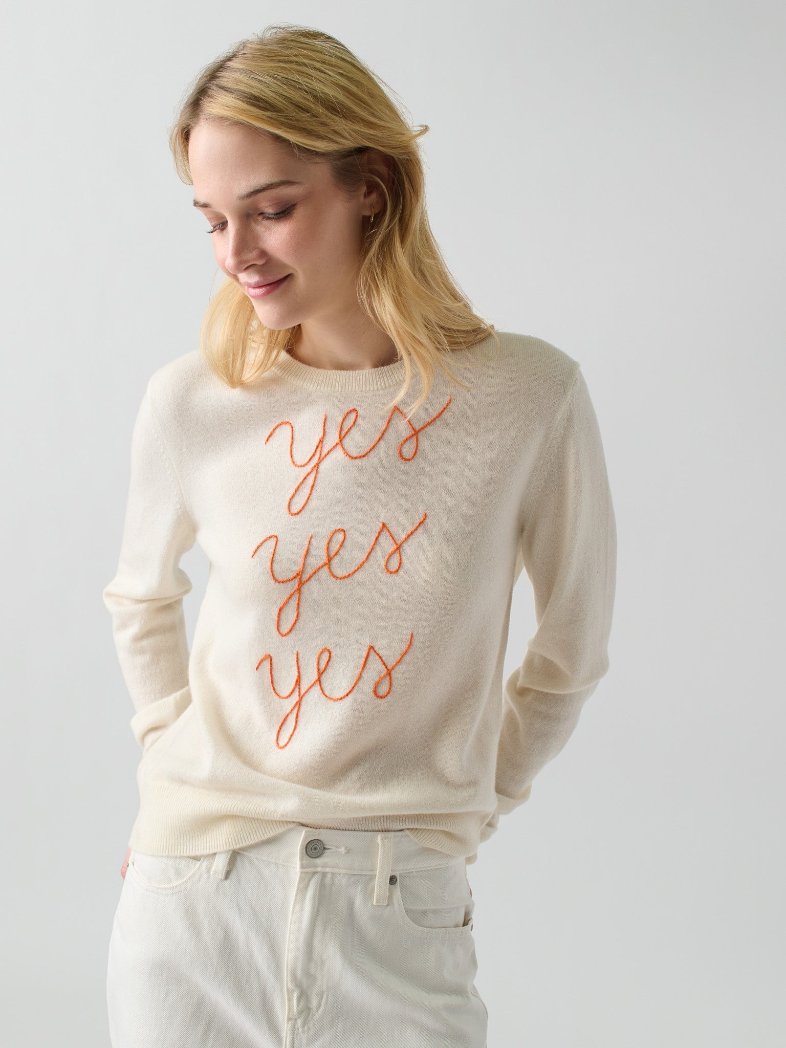 Yes Yes Yes Crewneck RTW LINGUA FRANCA NYC