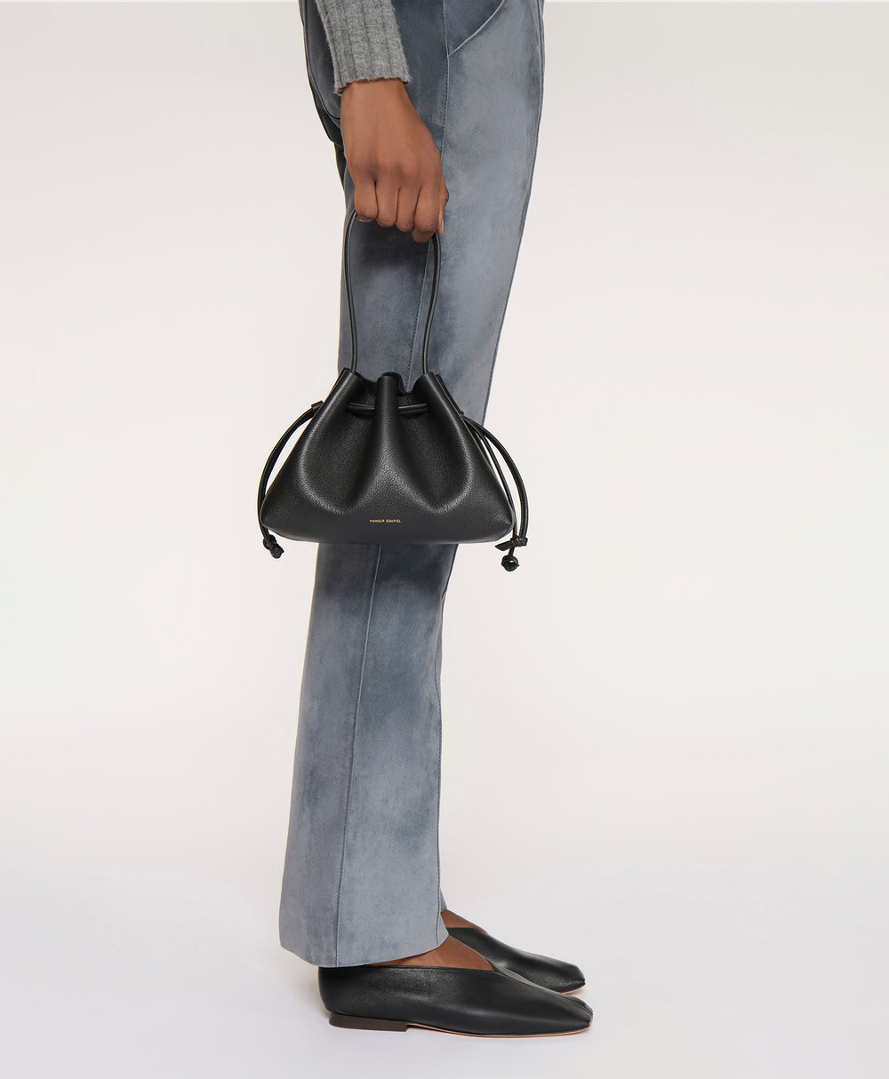 Drawstring Pouchette - Black