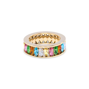 Gold Rainbow Marquis Multi Stone Ring