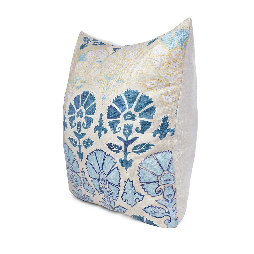 Blue Daisy Suzani Pillow Pillow St. Frank 