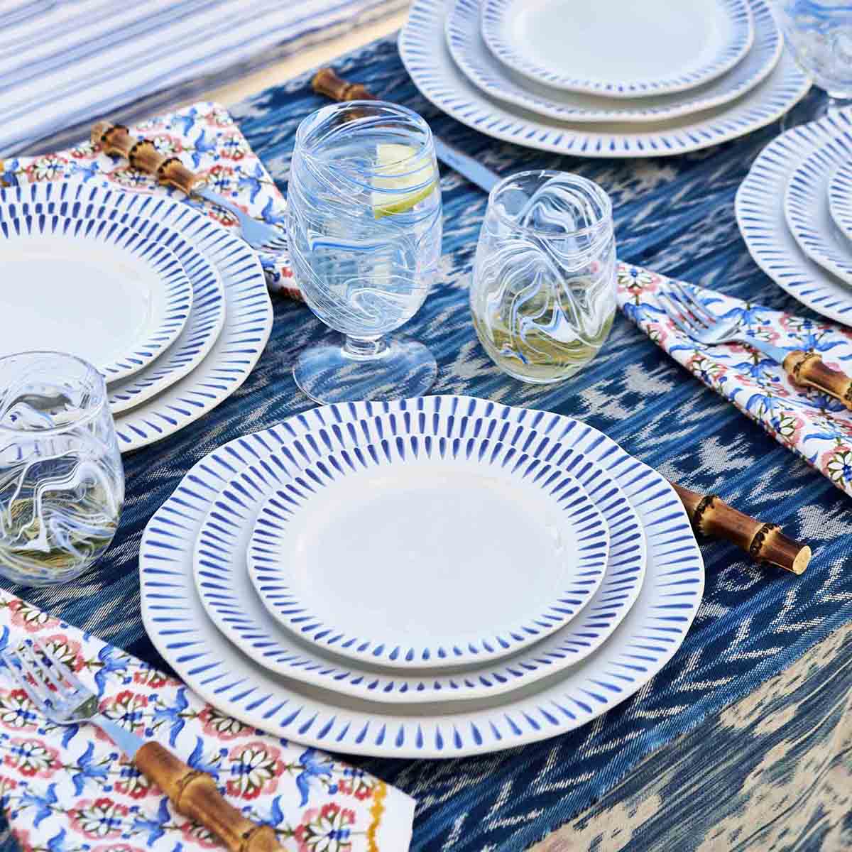 Sitio Stripe Dessert/Salad Plate in Delft Blue