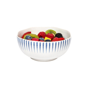 Sitio Stripe Cereal/Ice Cream Bowl in Delft Blue