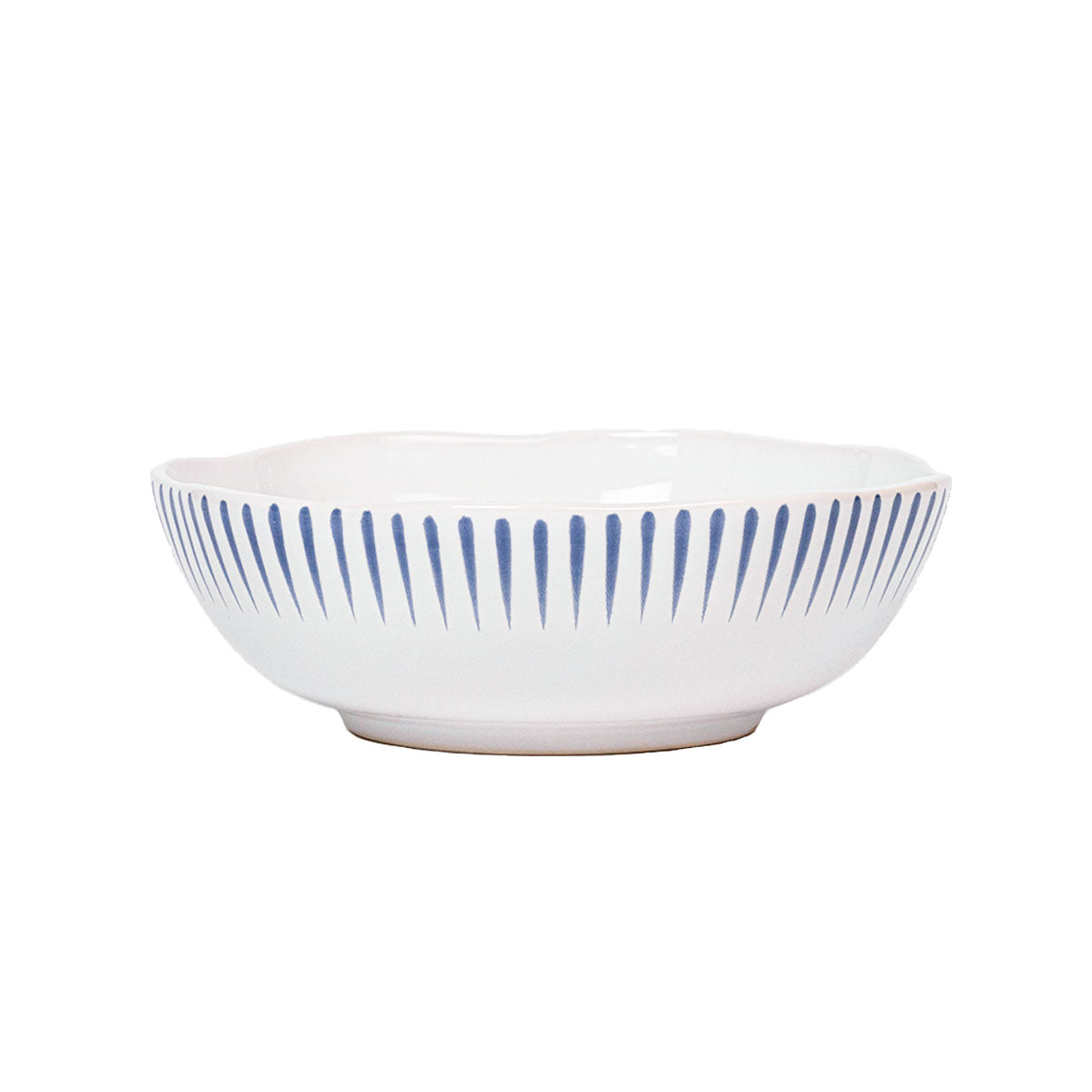 Sitio Stripe Coupe Bowl in Delft Blue