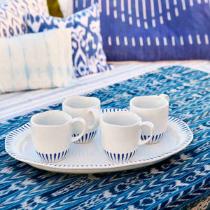 Sitio Stripe 4-Piece Place Setting in Delft Blue