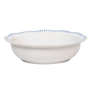 Sitio Stripe 12" Serving Bowl in Delft Blue