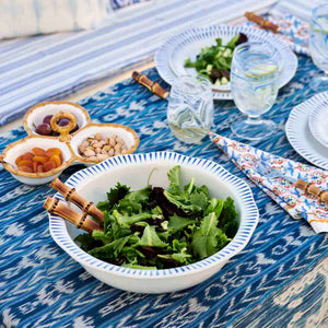 Sitio Stripe 12" Serving Bowl in Delft Blue