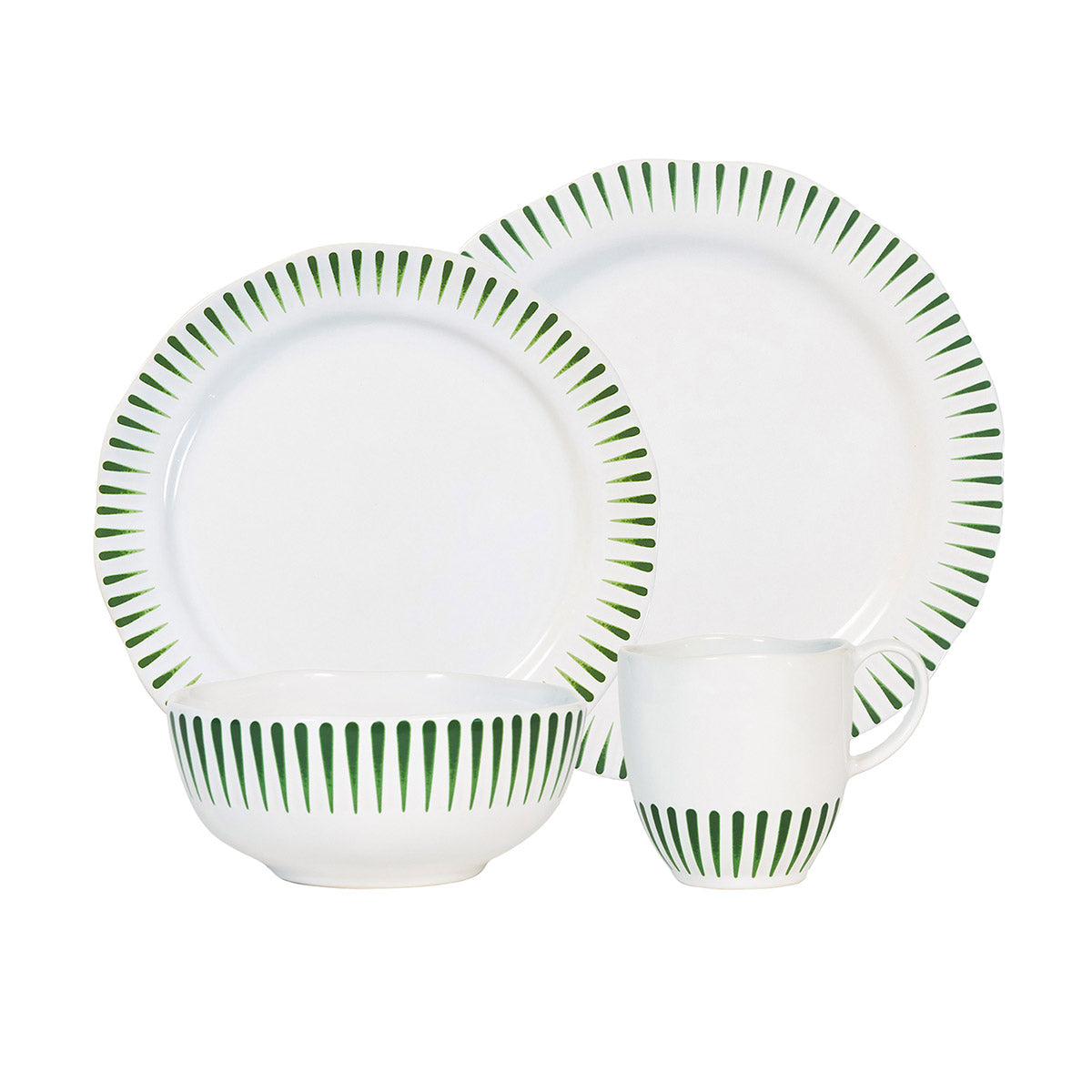 Sitio Stripe 4-Piece Place Setting in Basil