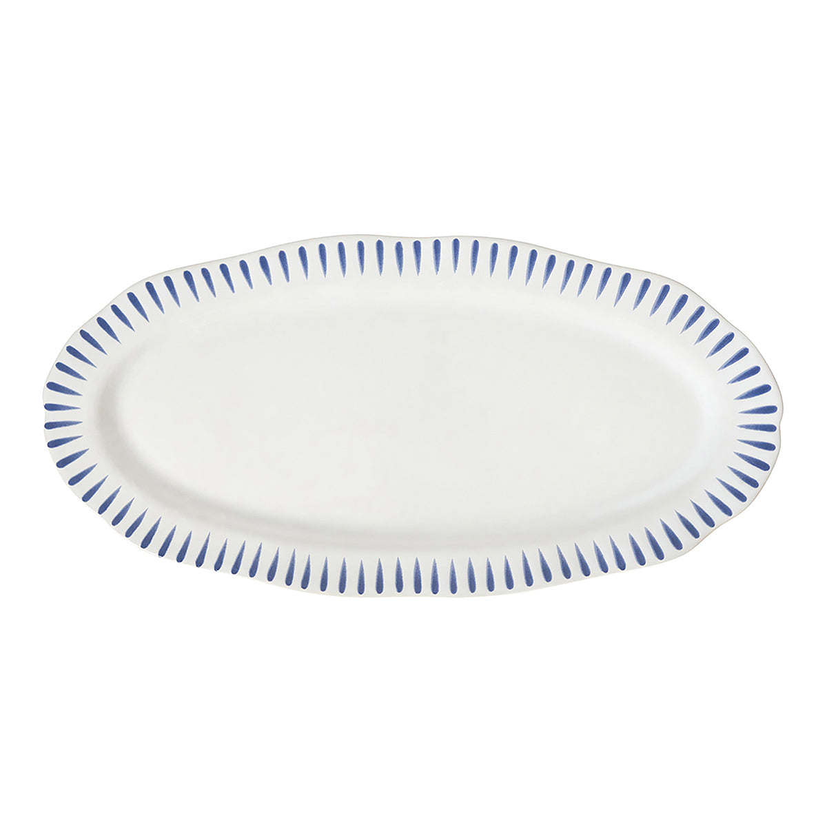 Sitio Stripe 15" Hostess Tray in Delft Blue