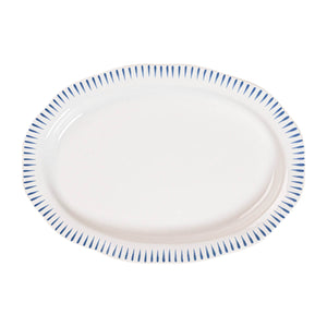 Sitio Stripe 17" Serving Platter in Delft Blue