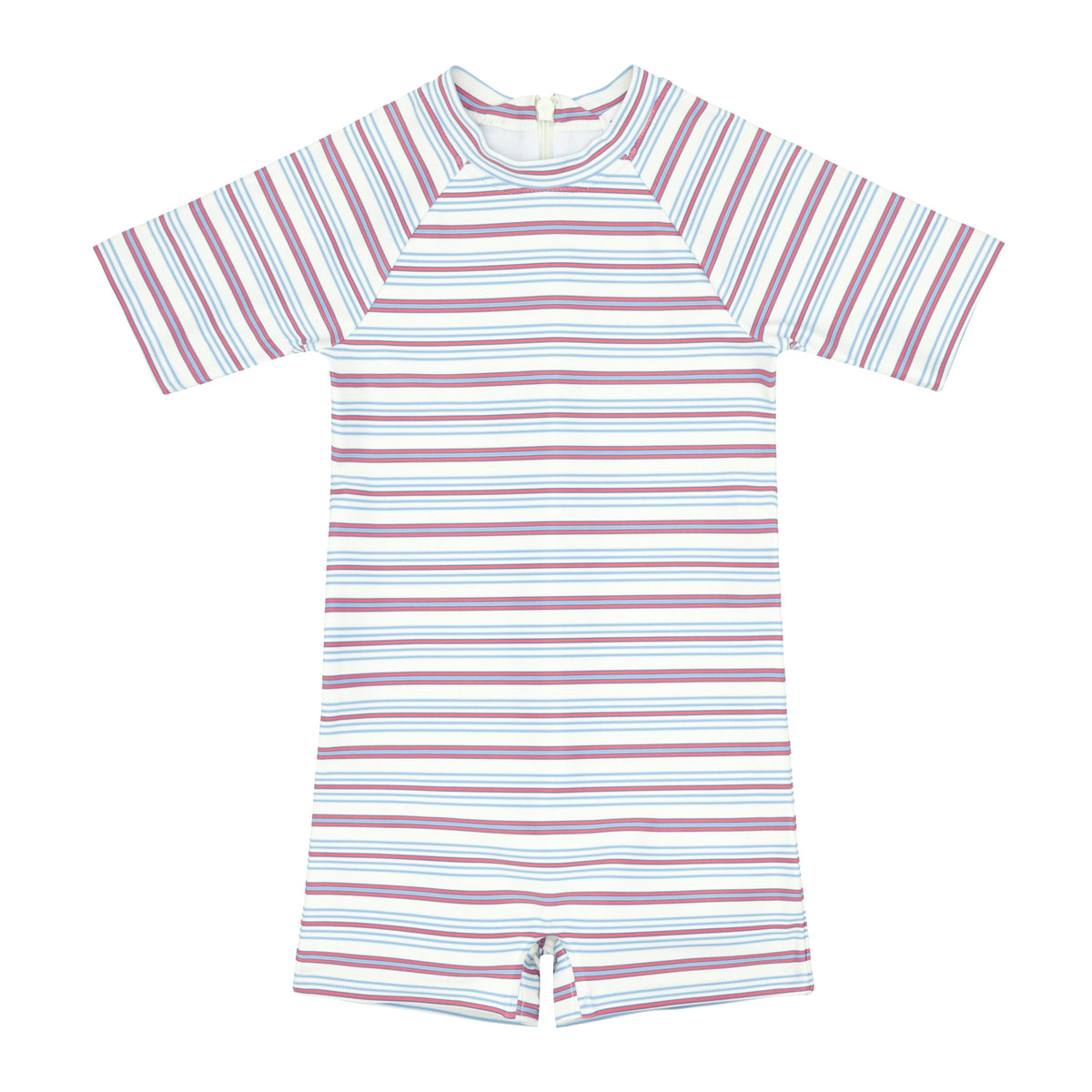 Unisex Vintage Stripe Short Sleeve Rashguard One Piece