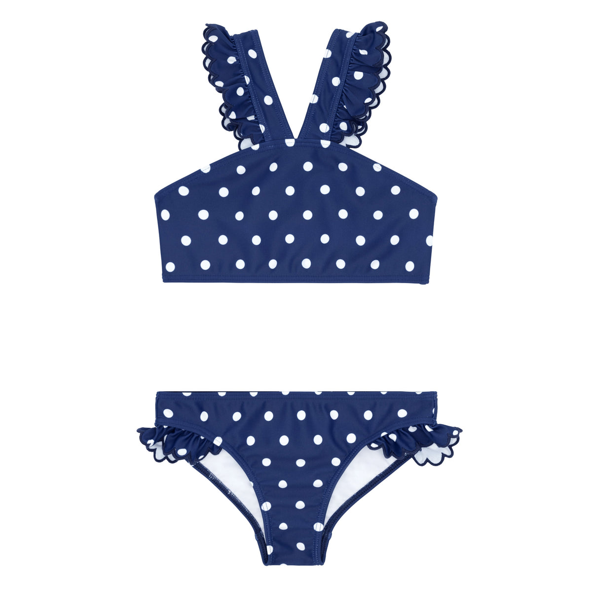 Girls Atlantic Dot V-Neck Crossover Bikini