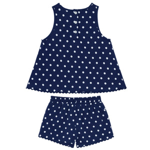 Girls Atlantic Dot Scalloped Short Set