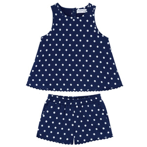 Girls Atlantic Dot Scalloped Short Set