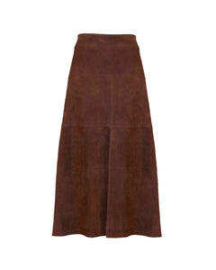 Suede Hudson Skirt in Chocolate