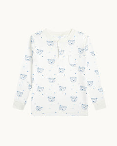 Bear Print Pajama in Child Blue