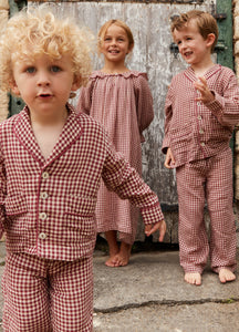 Nico Boys Pajama in Rust Gingham