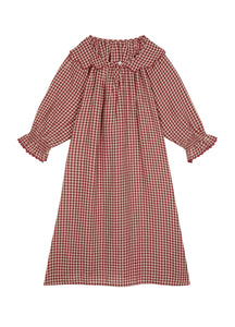 Sabrina Nightdress in Rust Gingham