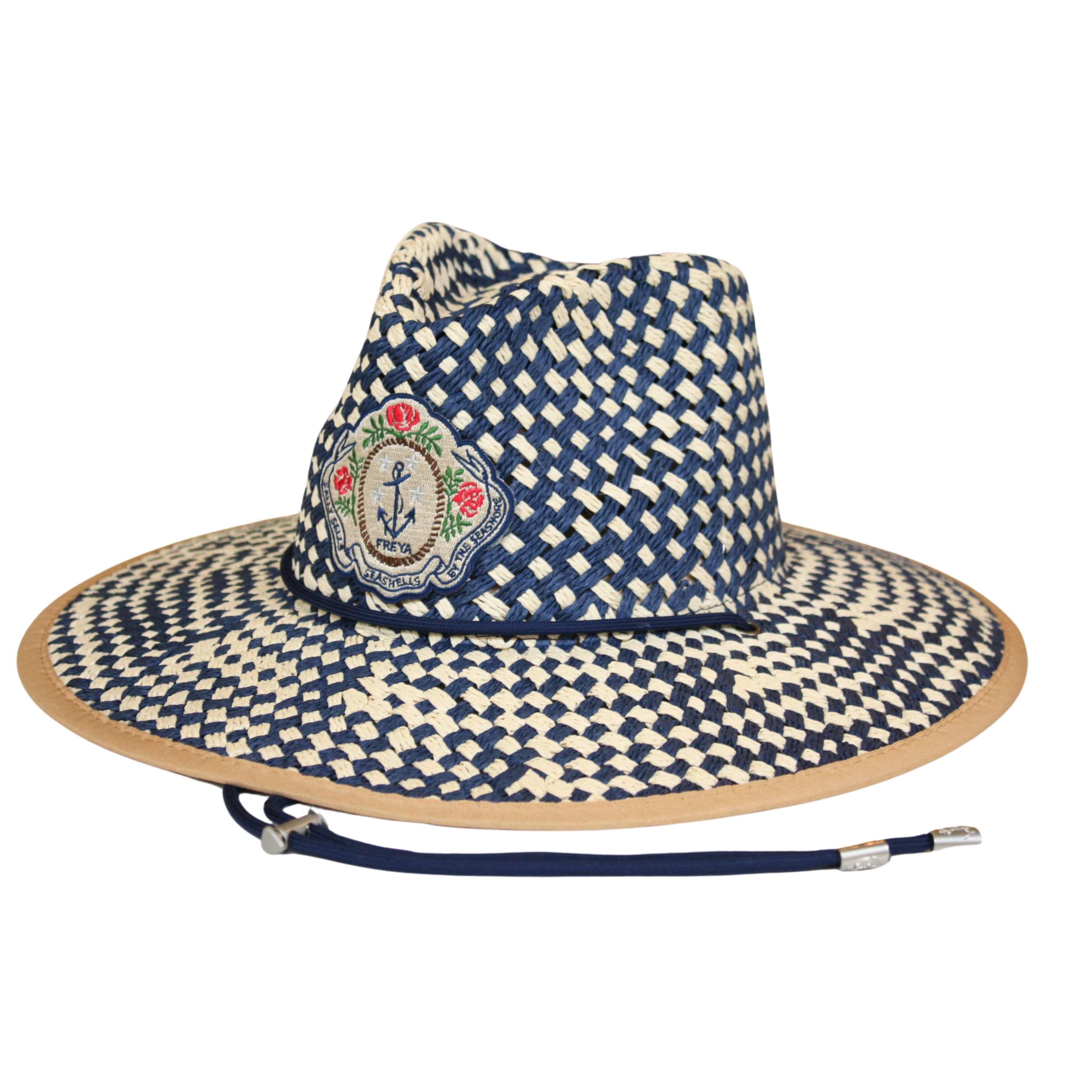 Sally Sells Seashells Lifeguard Hat in Natural & Navy