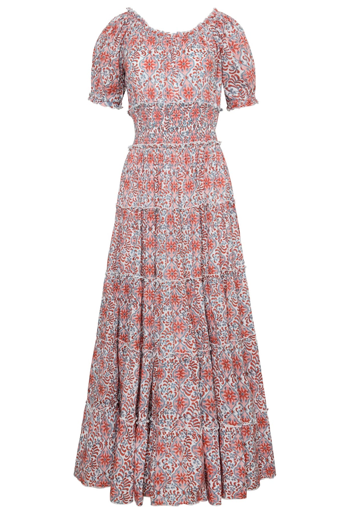Santorini Maxi Dress in Pink Tile