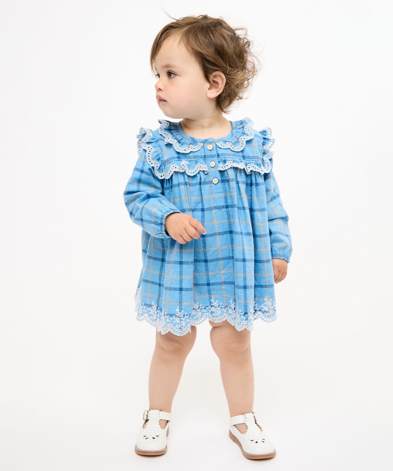 Sara Baby Dress in Autumn Plaid