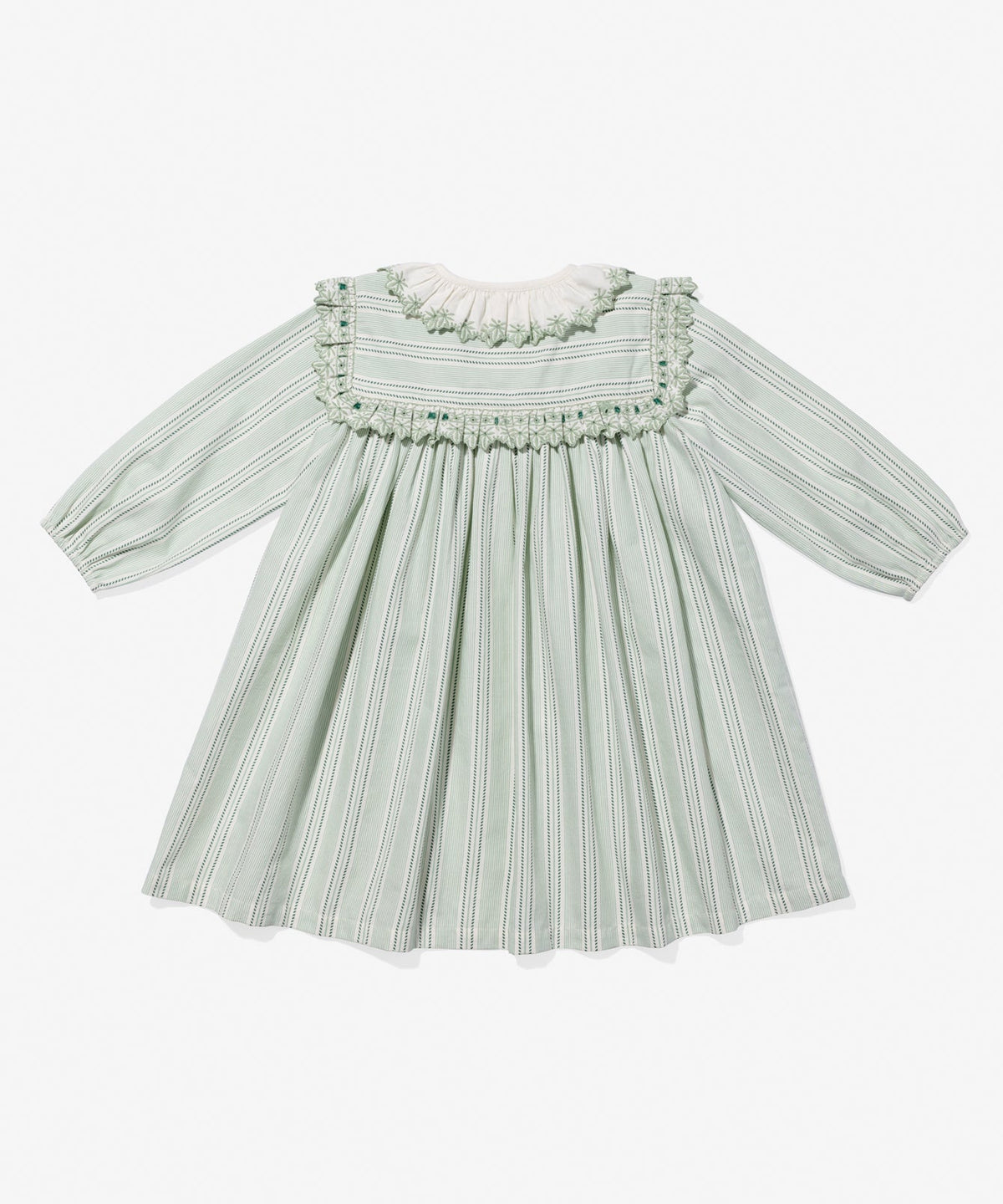 Sara Dress in Sage Chevron Stripe