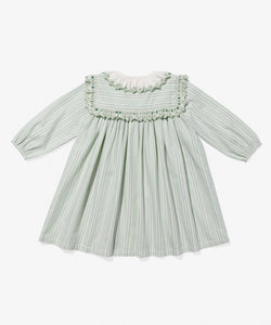 Sara Dress in Sage Chevron Stripe