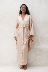 Long Silky Satin Kimono Robe