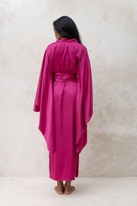 Long Silky Satin Kimono Robe