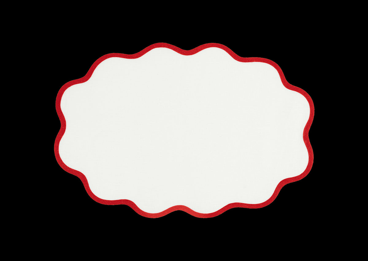 Scallop Edge Oval Placemat, Set of 4