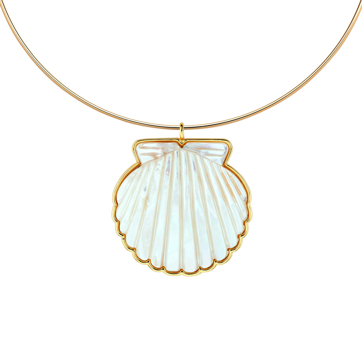 Scallop Shell Pendant with Neck Wire