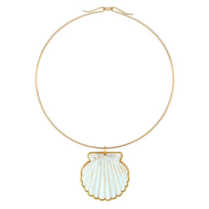 Scallop Shell Pendant with Neck Wire