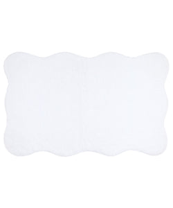 Scalloped White Wavy Bath Mat Rebecca Udall 